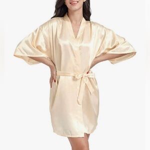 NWT Women’s Kimono Golden Yellow Bathrobe XL
